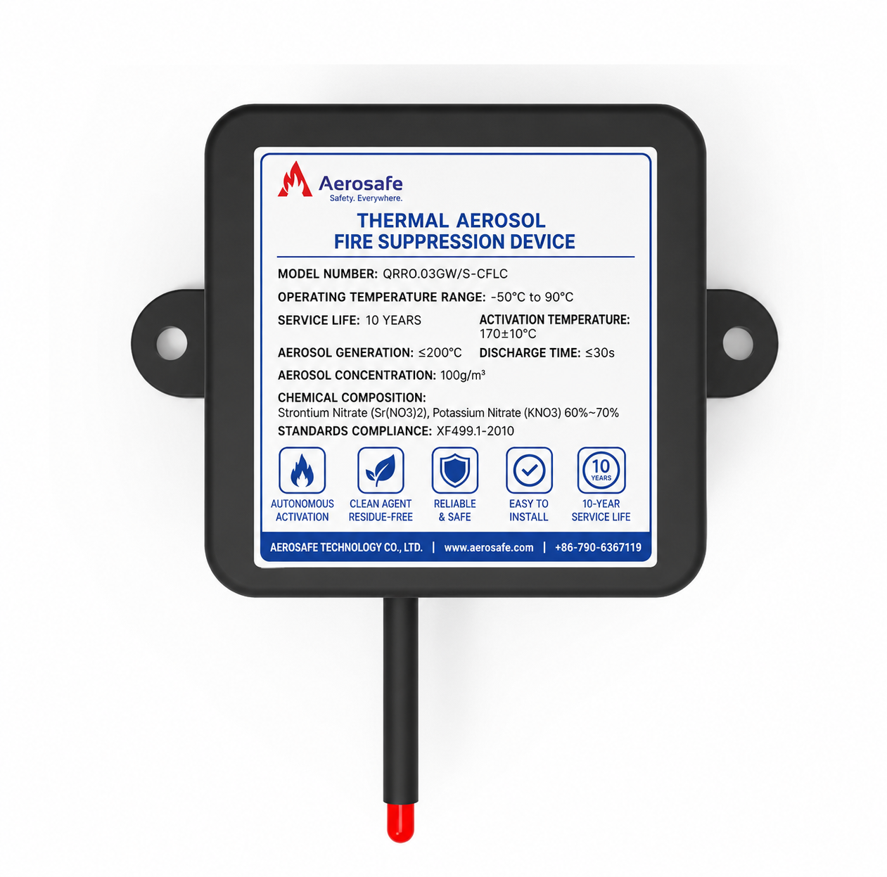 CFLC Automatic Lithium Battery Aerosol Fire Extinguisher Emergency Protection for Cars Electrical